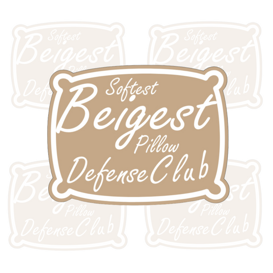 Softest Beigest Pillow Defence Club Sticker